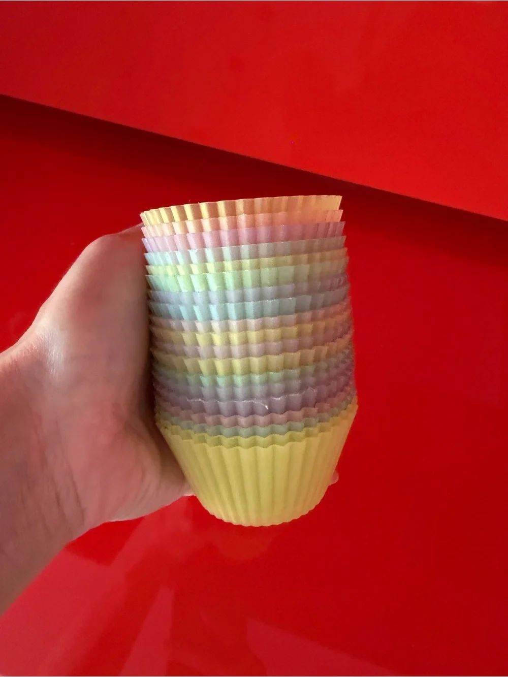 🗽 Silicone Pastel Rainbow Cupcake Liners - Multicolor
